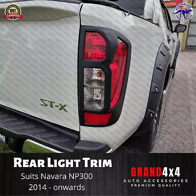 Matte Black Rear Light Trim Cover Surrounds For Nissan Navara NP300 2015-2019 • $49.80