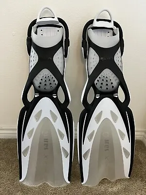 Mares X-Stream Open Heel Scuba Diving Dive Fins - Black/White - Regular EUC • $130
