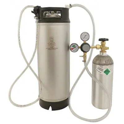 Homebrew Kegging Kit New 5 Gal. Ball Lock Keg Tank Regulator 5 Lb CO 2 Tank • $290