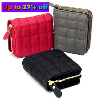 Ladies Soft Leather Clutch Small RFID Blocking Purse Credit Card Wallet Zip NEW • £4.95