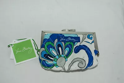 VERA BRADLEY Snap Kiss Coin Wallet Change Purse Blue Green White Gray New Tags  • $19.99