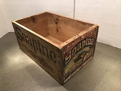 Early Vintage Soapine Dirt Killer Advertising Wooden Box Crate Providence R. I. • $239.99