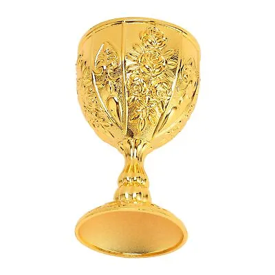 (Gold)Metal Embossed Wine Cup Vintage Chalice Wine Goblet Royal Medieval Small • $25.74