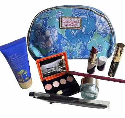 LILLY PULITZER For ESTEE LAUDER Springtime Cosmetic Bag + 8 Pc Makeup Set NEW! • $23