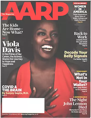 AARP Magazine December 2020 January 2021 Viola Davis John Lennon Decode Signals • $9.99