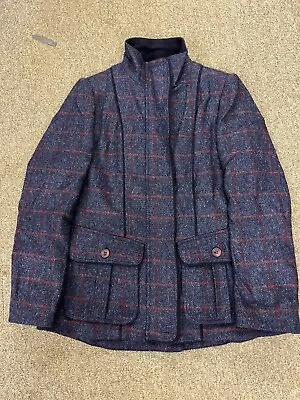 Jack Murphy Prue Navy Herringbone Check Tweed Ladies Jacket UK 10 • £98