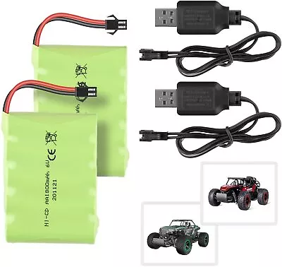 £16.99 • Buy 2Pcs 6V 1800mAh NI-CD Battery Pack For Remote Control BEZGAR 17 18 Toys RC Car 