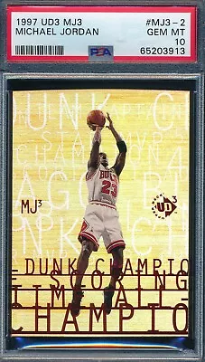 Michael Jordan 1997-98 Upper Deck Ud3 Mj3 Die-cut Psa 10 Gem Insert Card #2! • $699.99