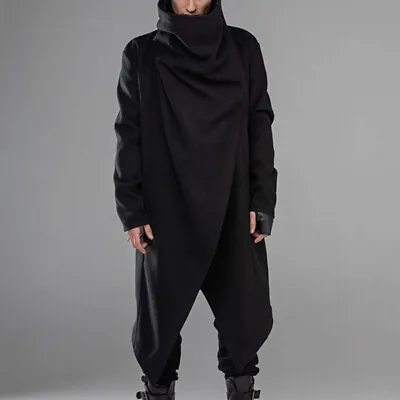 Men's Coat Punk Gothic Jacket Long Cardigan Cape Tops Cloak Casual Poncho Outwea • $24.89