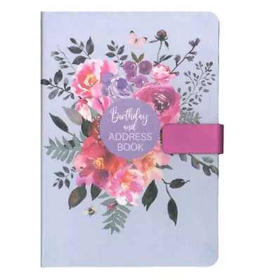 A5 Address & Birthday Book Floral Butterfly Design Pastel Satin Cover Gift • £5.45