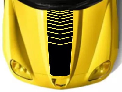 New 16  Center Hood Stripped Rally RACING STRIPES Vinyl Decal (Fits Corvette C6) • $49.45