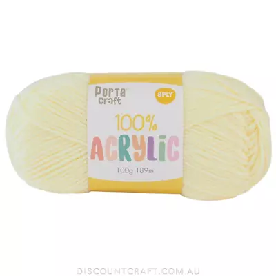 Acrylic Yarn 100g 189m 8ply - Vanilla • $3.50