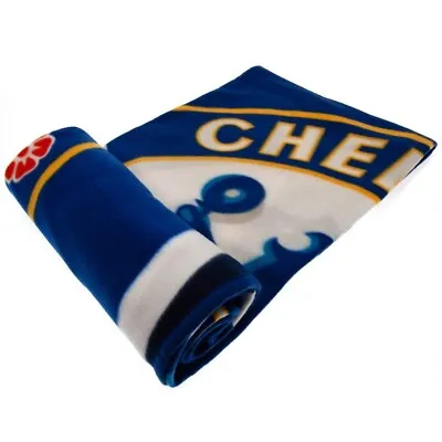 New Chelsea FC Blue/White Fleece Blanket PL Official Merchandise • £14.75