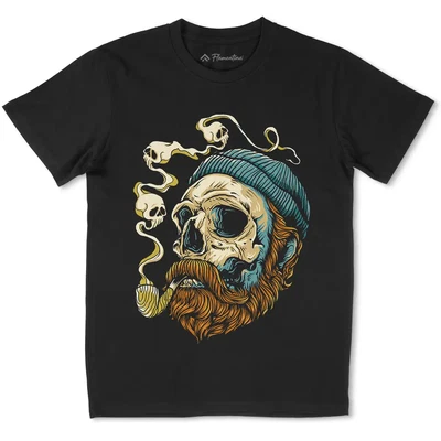 £9.99 • Buy Sailor Skull Navy T-Shirt Anchor Ship Sea Ocean Jolly Roger Flag Parrot D074