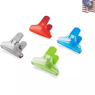 Set Of 4 Magnetic Bag Clips - Multicolored - Keep Food Fresh & Spills Prevented • $14.99