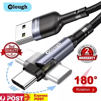 $8.49 • Buy USB To Type C Charger 180° 3A Fast Charging Data Cable USB  To Type C 
