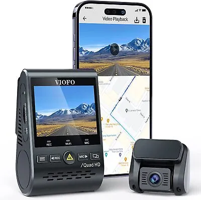 $311.44 • Buy Dual Dash Cam 2K 1440P 60fps+1080P 30fps Front And Rear Dash Camera W/ Wifi GPS