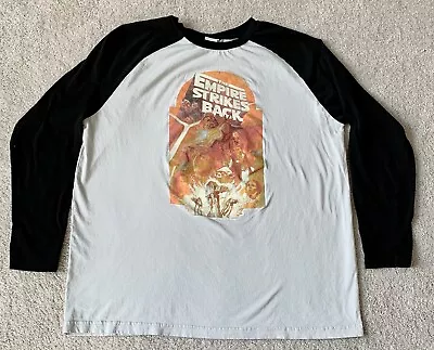 Vintage Star Wars Shirt The Empire Strikes Back Raglan Long Sleeve Size 2X • $23