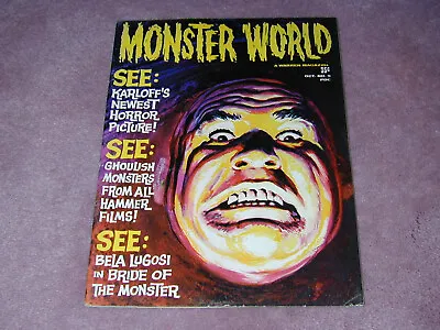 MONSTER WORLD Magazine # 5 By Warren Karloff Lugosi Bride Of The Monster • $9.95
