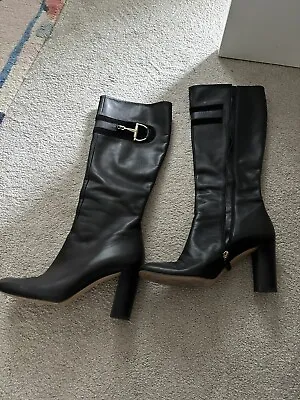£200 • Buy Gucci Knee High Black Leather Boots Uk40.5 Fits 7