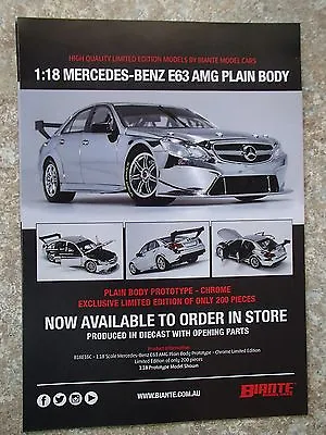 Biante 1:18 Brochure Mercedes Benz E63 Amg Plain Body Prototype Chrome New • $19.90