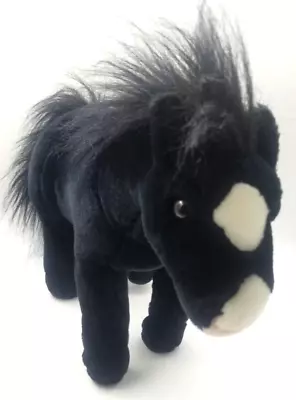 Black And White Stuffed Animal Horse Plush Bendable Limbs K&M International • $12