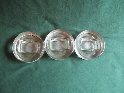 Three (3) Antique Solid Glass Crystal Glider Carpet Coasters/Protectors • $34.99