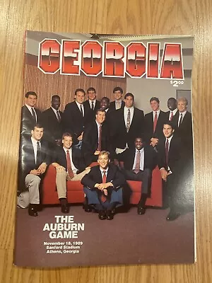 Georgia Bulldogs Vs. Auburn Tigers Football Program November 18 1989 Vintage • $16