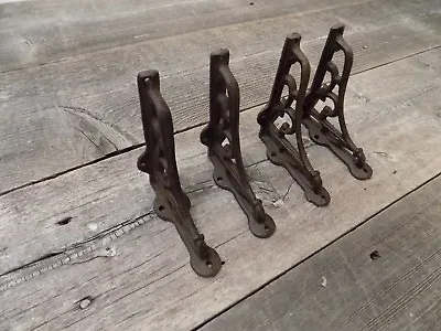 4 Antique Style Shelf Brackets Wall Moun Cast Iron Corbels SMALL 3 1/2  X 3 7/8 • $24.99