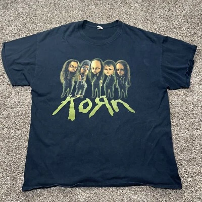 $44.99 • Buy Vintage Anvil KORN Band Members T Shirt Mens XL Black Preshrunk Cotton Y2K 90s