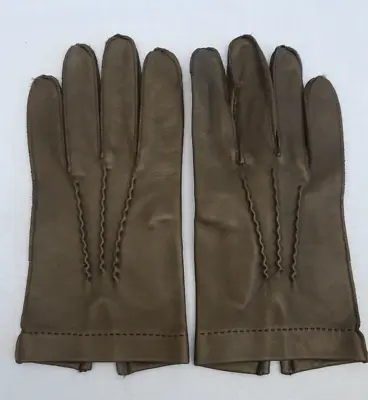 Hugger Mens Classic Leather Driving Dress Gloves Seasonal Wind Stopper Lrg Brown • $16.89