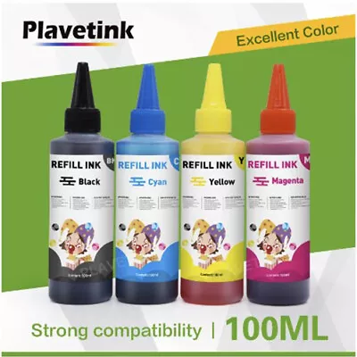 Plavetink 4 X 100ml Bottle Printer Ink Refill Kit For HP CANON EPSON • £30