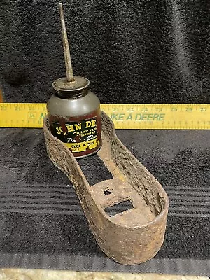 John Deere Oil Can W/ Vintage Cast Iron Implement Tool Box - Great Display Piece • $75