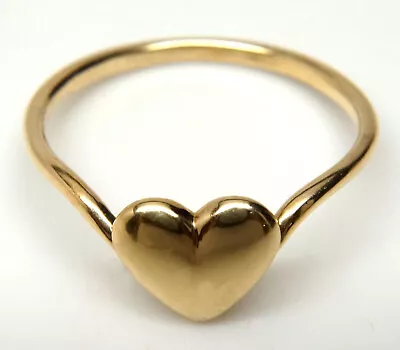 14k Solid Yellow Gold Ring With Puffed Heart • $165