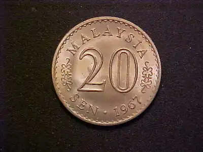 1967 Malaysia 20 Sen KM# 4- Very Nice Choice BU Collector Coin! -d4194xdx • $7.77