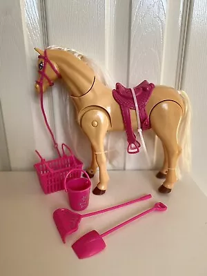 £5 • Buy Toy Brown Horse & Accessories - Bucket, Basket, Broom, Shovel. Barbie Size