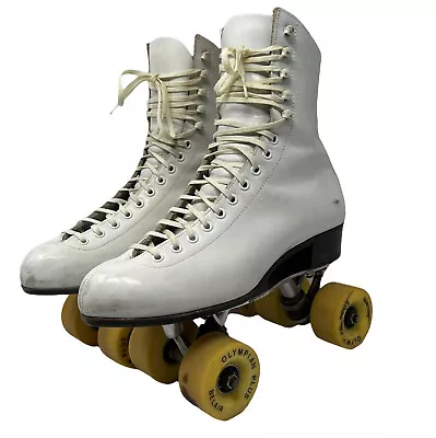 Riedell 220 Women's 6.5 White Vintage Roller Derby Skates Belair Olympian Plus • $147.86