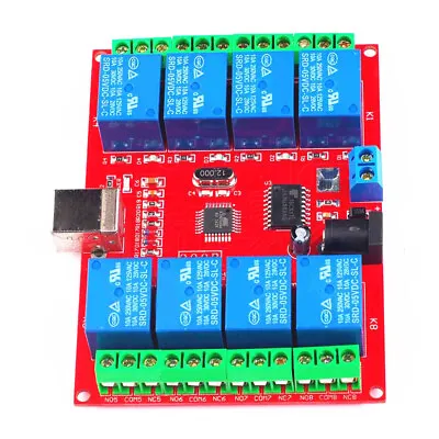 £18.29 • Buy DC 12V 8-Channel USB Relay Board Module Computer Control For Home Automation