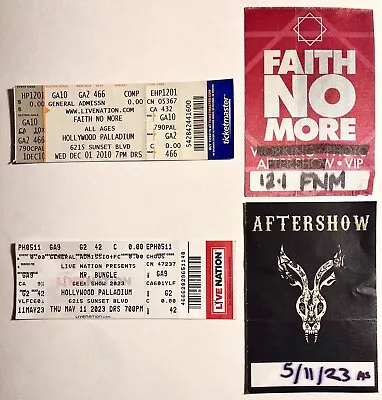 FAITH NO MORE • MR. BUNGLE • Ticket Stub- Backstage Pass Set X2 • Mike Patton • • $9.99