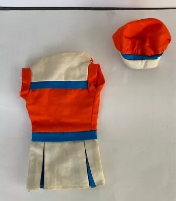 Vintage Orange/White/Blue Dress&Hat Unmarked Can Be Used By Barbie • $10