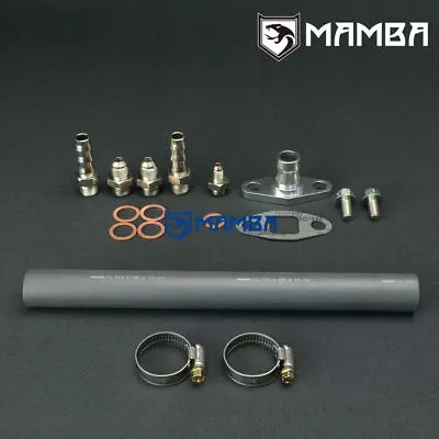 MAMBA Garrett T04Z Ball Bearing Turbo Oil & Water Line Hose Adapter Fitting Kit • $91.27