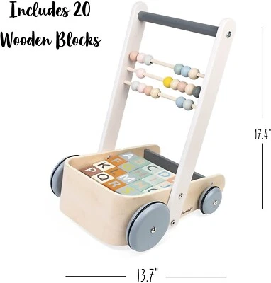£48.99 • Buy Janod Sweet Cocoon Abc Buggy  Wooden Walking And Activity Cart J04408