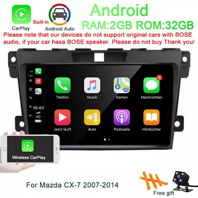 Android 13.0 Car GPS Wifi Radio Player Stereo CarPlay For Mazda CX-7 2007-2014 • $149.99