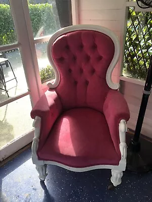 £75 • Buy Victorian Button Back Arm Chair On Castors