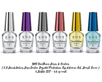 SNS SenShine -E.A Bond/Gelous Base/Sealer Dry/UV TOP/Vitamin Oil/Brush Saver-SET • $56.72