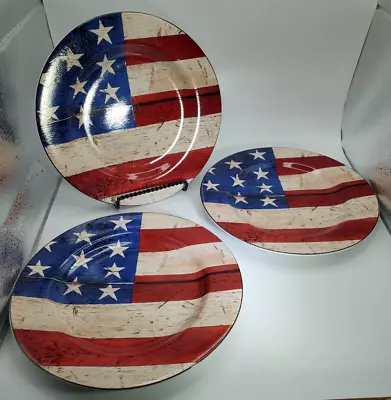 Warren Kimble 'Colonial' Salad Plates With Red White And Blue Stars And Stripes • $19.95