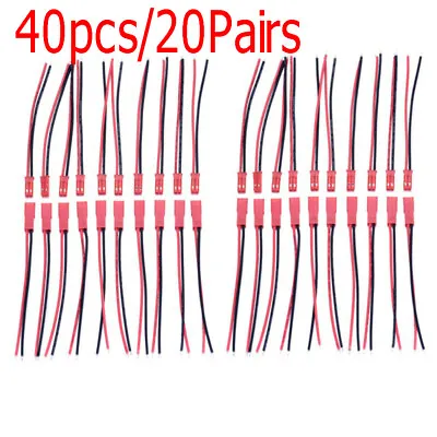  40Pcs JST SM-2Pin Connector Plug Cable Male+Female With 100mm Length Wire 22AWG • $7.36