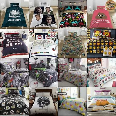 Teenager Bedding Sets - Single / Double Duvet Cover Boys Music Graffiti • £23.99