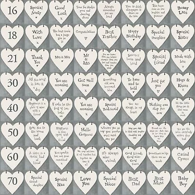 MINI WOODEN LOVE HEARTS 3CM Little Small Miniature Tiny Wood Gift Wrap Sign Tags • £1.94