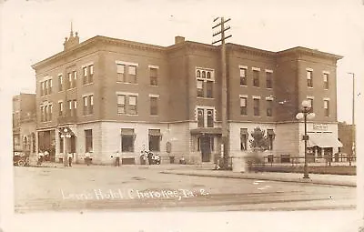 Cherokee Iowa~Lewis Hotel~Victrola & Victor Records Store~Vintage Cars~1917 RPPC • $8.50